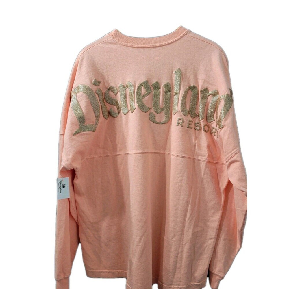 Disney Spirit Jersey Unisex  Peach Gold Glitter Disneyland Resort Cotton Size L